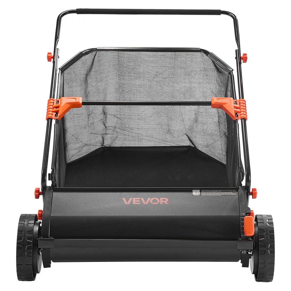 VEVOR Barredora Peinadora Césped Manual, Ancho de Trabajo de 76,2 cm, Cepillo para Césped, Bolsa de Recogida de 340 L, Cepillos Giratorios, 10 Alturas Ajustables, Limpiador para Jardín Patio Parque