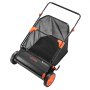VEVOR Barredora Peinadora Césped Manual, Ancho de Trabajo de 66 cm, Cepillo para Césped, Saco de Recogida de 198 L, 10 Alturas Ajustables, para Limpiar Hojas Piñas Agujas de Pino en Jardín Acera Patio