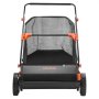 VEVOR Barredora Peinadora Césped Manual, Ancho de Trabajo de 66 cm, Cepillo para Césped, Saco de Recogida de 198 L, 10 Alturas Ajustables, para Limpiar Hojas Piñas Agujas de Pino en Jardín Acera Patio
