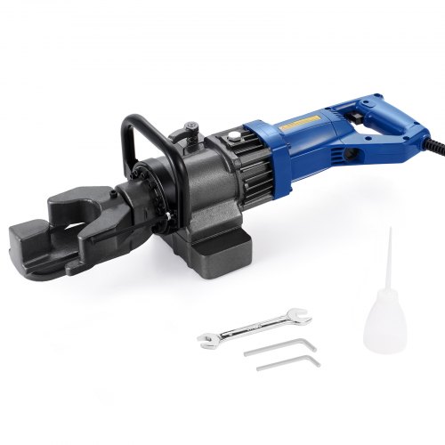 VEVOR Dobladora de Varillas de Refuerzo Hidráulica Eléctrica, 1000 W, Dobla Varillas de Refuerzo hasta 6-16 mm en 4 Segundos, Acero de Alta Potencia con Lata de Aceite, Negro, Azul, 600 x 170 x 200 mm