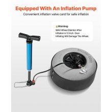 VEVOR Carrito de Playa con Ruedas Sólidas  para Arena, Plataforma de Carga de 510 x 370 mm, Carro de Arena Plegables y Altura Ajustable Carro Resistente para pícnica, Camp, Pesca, Playa, Jardinería