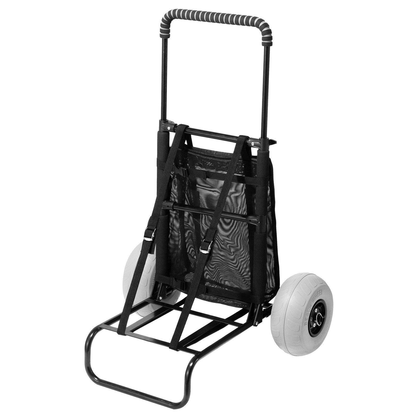 VEVOR Carrito de Playa con Ruedas Sólidas  para Arena, Plataforma de Carga de 510 x 370 mm, Carro de Arena Plegables y Altura Ajustable Carro Resistente para pícnica, Camp, Pesca, Playa, Jardinería