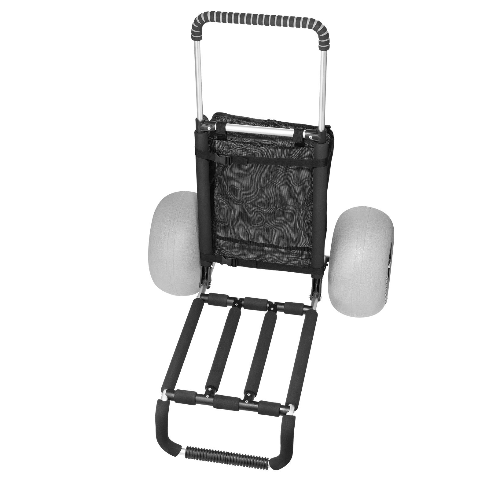 VEVOR Carrito de Playa con Ruedas Sólidas de PE Grandes para Arena, Plataforma de Carga de 760 x 390 mm, Carro de Arena Plegable, Carro Resistente para pícnica, Camp, Pesca, Playa, Jardinería