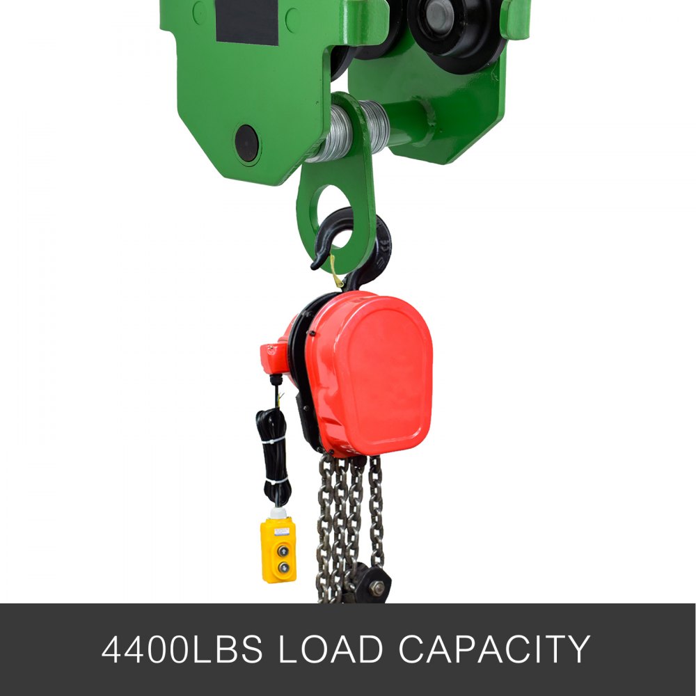 2t/4400lbs Push Beam Trolley Carro Manual Con 3m/10ft Cadena