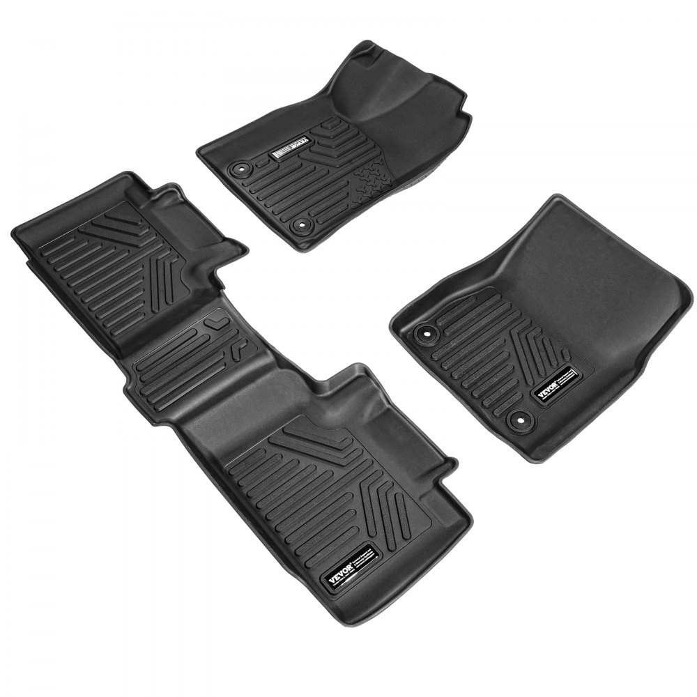 VEVOR car floor mats suitable for Dodge Durango / Jeep Grand Cherokee 2016-2024 / 2016-2021, 3-piece set, inserts for the front and second row, weatherproof, custom-fit vehicle floor mats made of TPE