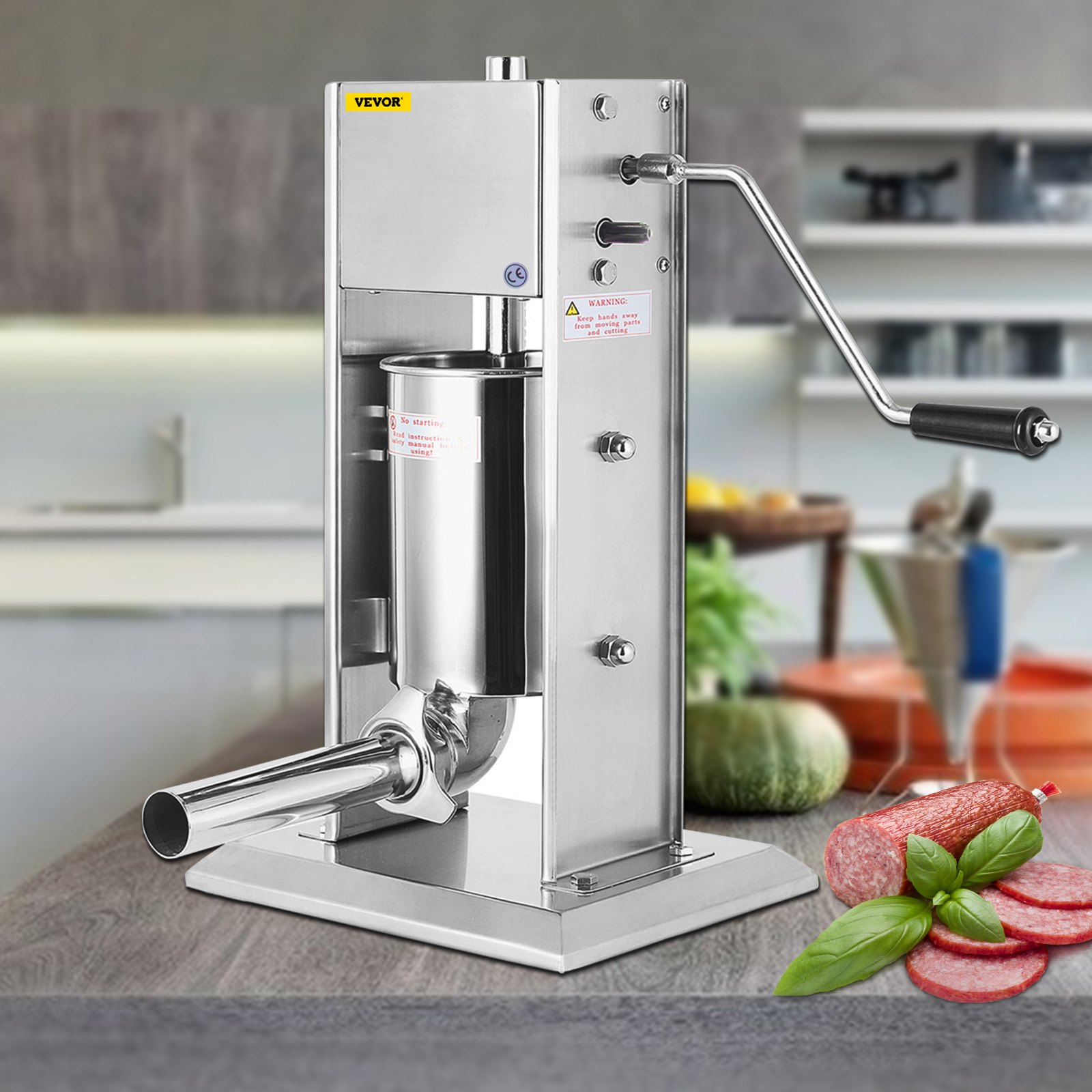 VEVOR Embutidora De Salchichas Vertical Acero Inoxidable Dos Velocidades 3L Es Perfecto para Hacer Salchichas Chorizo Hot Dogs Bratwurst Etc Adecuado Tanto para Uso Doméstico Como Comercial