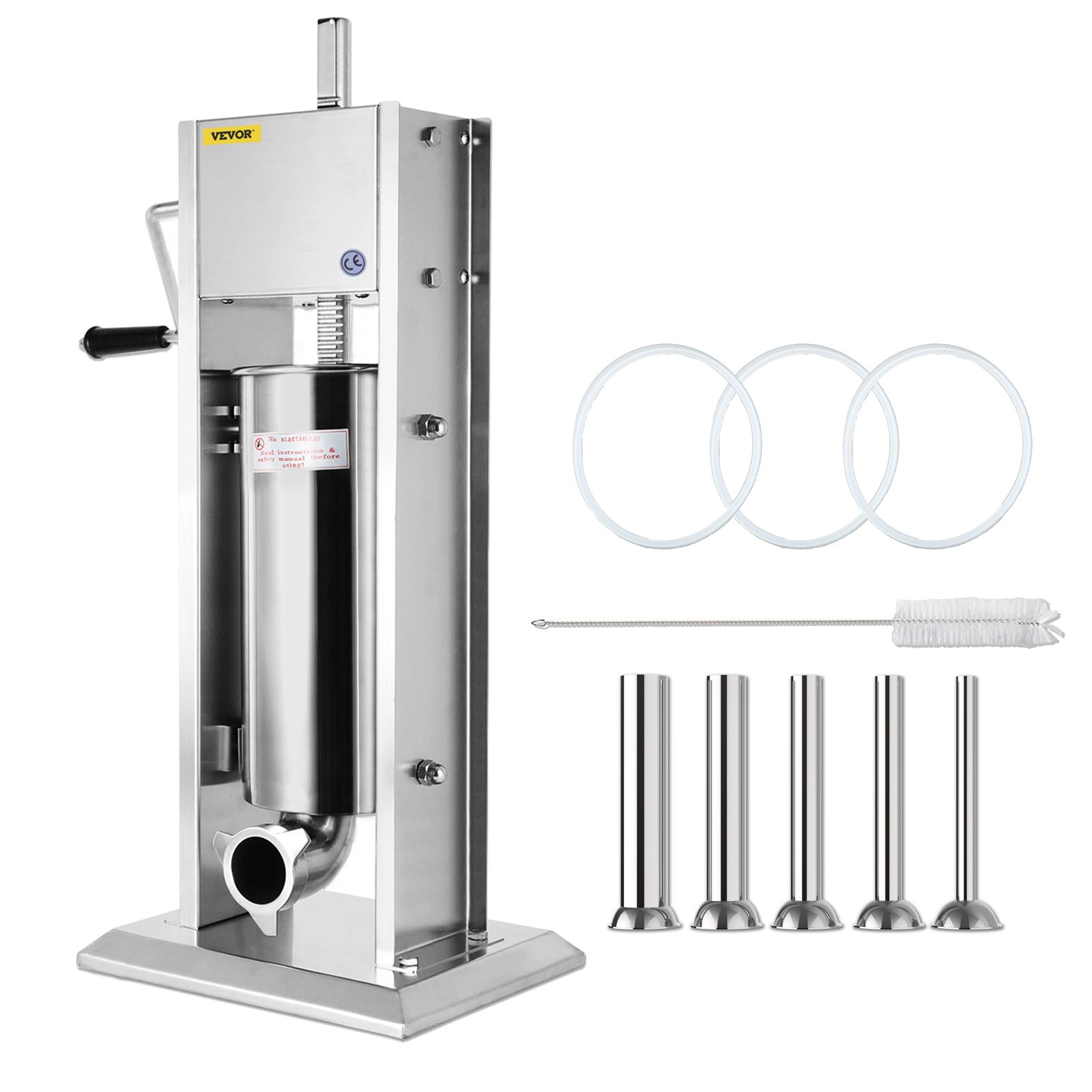 VEVOR Embutidora De Salchichas Vertical Acero Inoxidable Dos Velocidades 5L Es Perfecto para Hacer Salchichas Chorizo Hot Dogs Bratwurst Etc Adecuado Tanto para Uso Doméstico Como Comercial