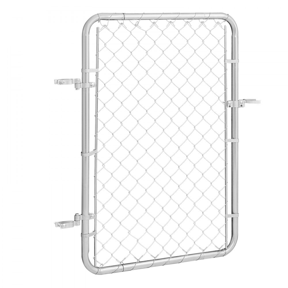 VEVOR Puerta de Valla de Eslabones de Cadena 81x117cm Panel de Valla de Eslabones de Cadena Ajustable Puerta de Valla Galvanizada Resistente a la Oxidación Para Abertura de Valla, Poste No Incluido