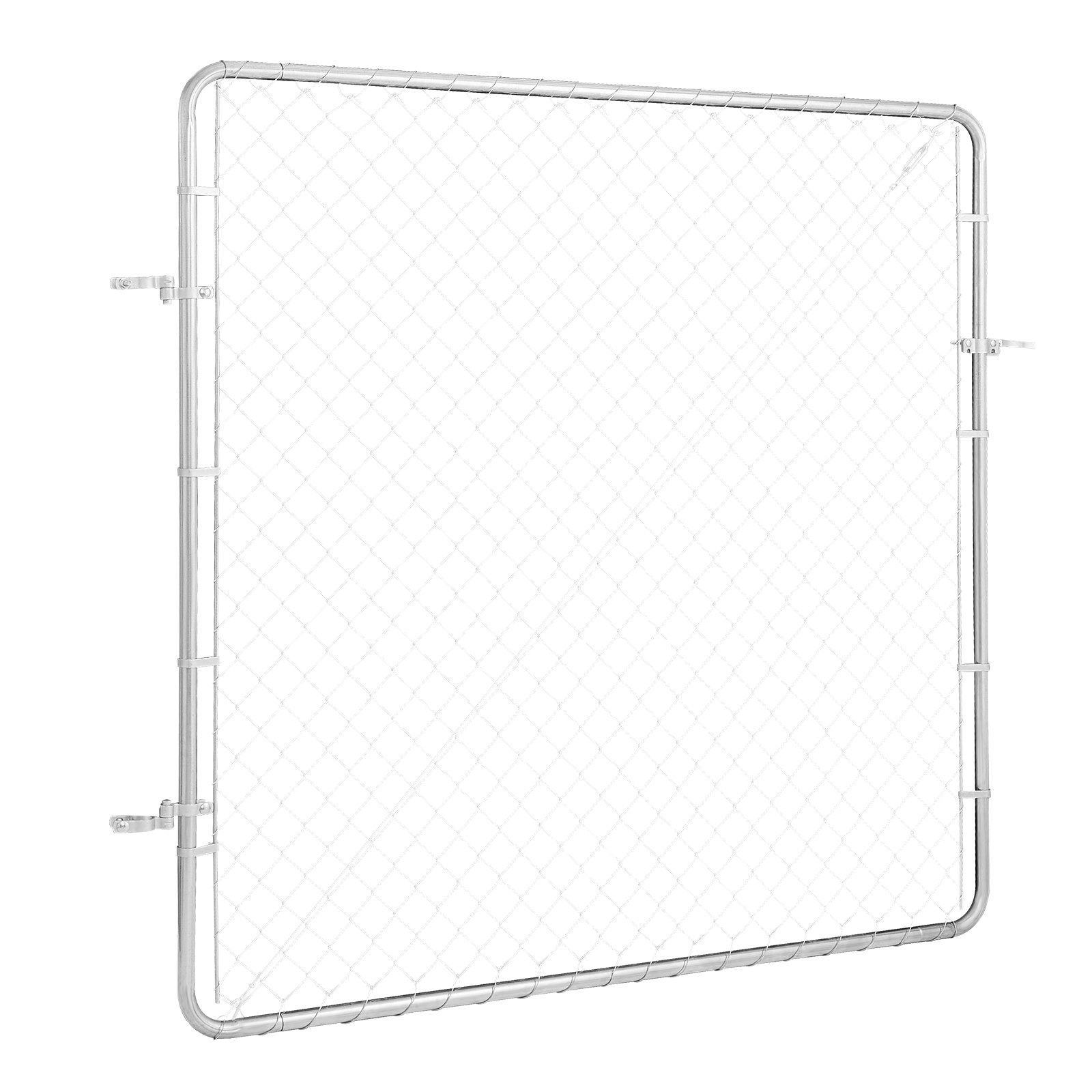 VEVOR Puerta de Valla de Eslabones de Cadena 183x178 cm Panel de Valla de Eslabones de Cadena Ajustable Puerta de Valla Galvanizada Resistente a la Oxidación para Abertura de Valla, Poste No Incluido