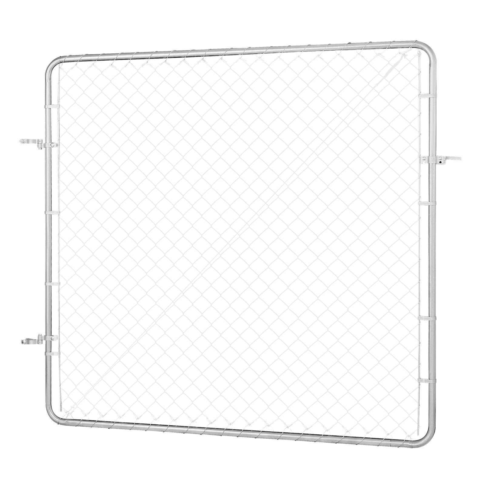 VEVOR Puerta de Valla de Eslabones de Cadena 183x178 cm Panel de Valla de Eslabones de Cadena Ajustable Puerta de Valla Galvanizada Resistente a la Oxidación para Abertura de Valla, Poste No Incluido