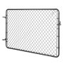 VEVOR Puerta de Valla de Eslabones de Cadena 183x117cm Panel de Valla de Eslabones de Cadena Ajustable Puerta de Valla con Revestimiento de Plástico para Abertura de Valla, Negro, Posts No Incluido
