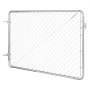 VEVOR Puerta de Valla de Eslabones de Cadena 183x122cm Panel de Valla de Eslabones de Cadena Ajustable Puerta de Valla Galvanizada Resistente a la Oxidación para Abertura de Valla, Poste No Incluido