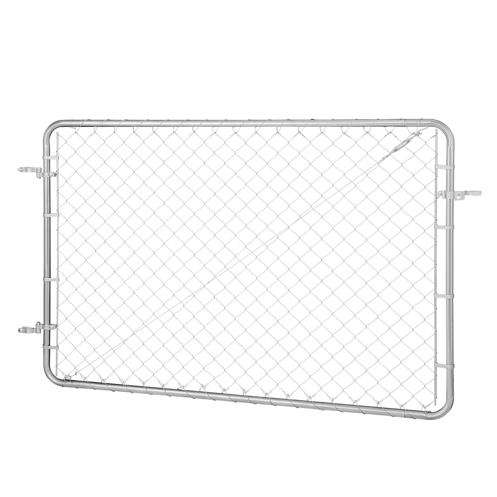 VEVOR Puerta de Valla de Eslabones de Cadena 183x122cm Panel de Valla de Eslabones de Cadena Ajustable Puerta de Valla Galvanizada Resistente a la Oxidación para Abertura de Valla, Poste No Incluido