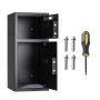 VEVOR Caja Fuerte para Hogar de Acero con 2 Puertas, Caja de Seguridad 350 x 348 x 775 mm, Cerradura con Llave y Contraseña, Sistema de Alarma Doble, para Proteger Dinero, Documentos, Joyas, Negro (requiere montaje)