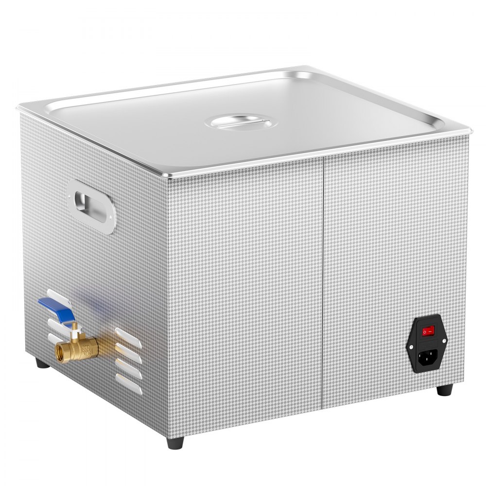 VEVOR Limpiador Ultrasónico 15 L con Temporizador y Calentador 360 W Limpiador Ultrasónico Digital 40 kHz con Cesta para Reloj Gafas Soporte de Joyería Piezas Industriales Herramientas Plata