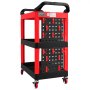 VEVOR Utility Cart, 136 kg Capacity, 3 Tier Service Cart with 360° Swivel Wheels (2 with Brakes), Heavy Duty Plastic Rolling with Trays and Pegboards, Tool Storage for Garage, Warehouse & Repair Shop