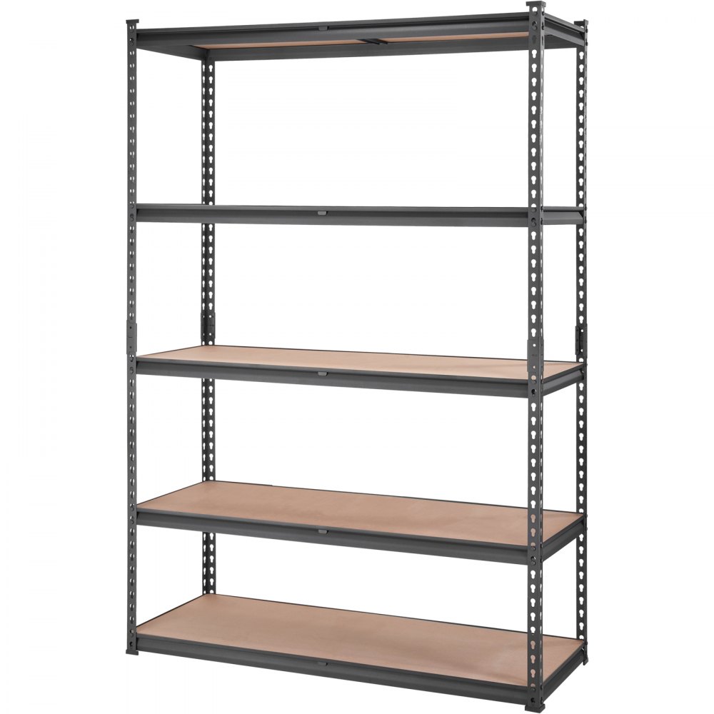 VEVOR Estantería de Almacenamiento Ajustable de 5 Niveles 121,9x45x182,9 cm Estantería Metálica de Alta Resistencia Carga 907,2 kg Estantería de Almacenamiento para Cocina Taller Sótano Baño Lavadero