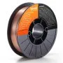 Carrete negro de alambre de soldadura MIG VEVOR, 0,03&quot; de diámetro, 11 lb, con etiqueta naranja y detalles del producto.