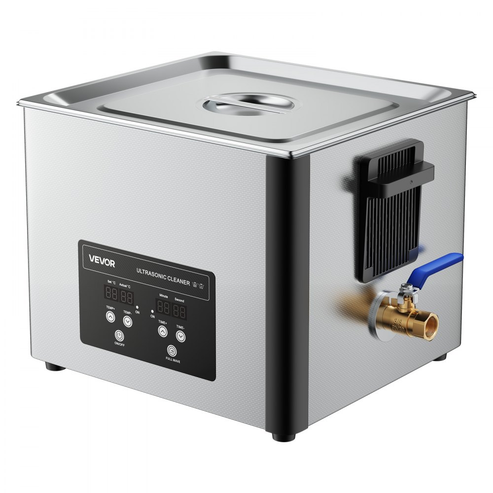 VEVOR Limpiador Ultrasónico 15 L, Máquina de Limpieza Ultrasónica Profesional con Cesta de Limpieza y Pantalla Digital, Acero Inoxidable, 240 W y 40 kHz, para Piezas, Carburadores e Instrumentos