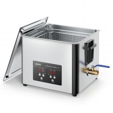 VEVOR Limpiador Ultrasónico 15 L, Máquina de Limpieza Ultrasónica Profesional con Cesta de Limpieza y Pantalla Digital, Acero Inoxidable, 240 W y 40 kHz, para Piezas, Carburadores e Instrumentos