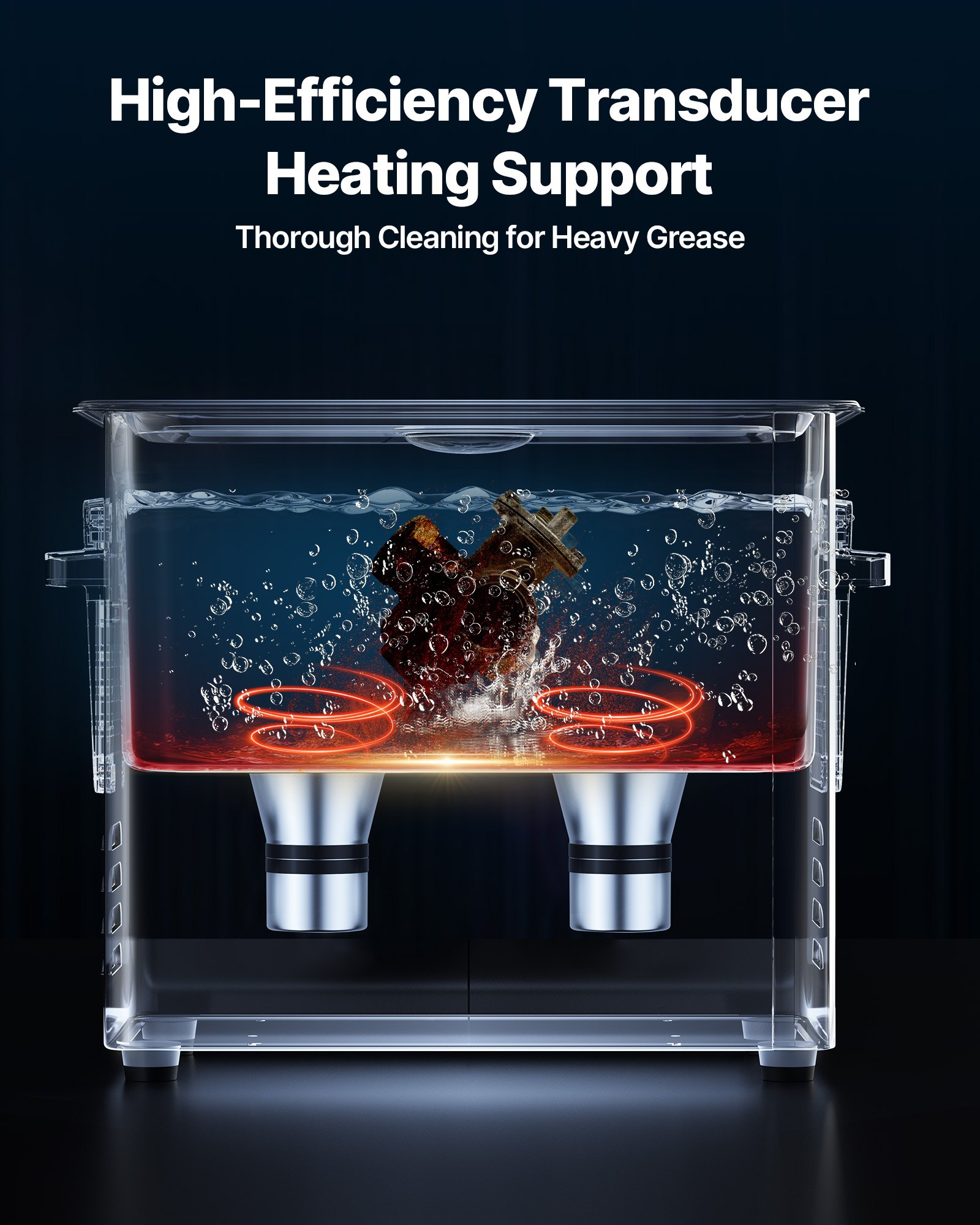 VEVOR Limpiador Ultrasónico 6 L, Máquina de Limpieza Ultrasónica Profesional con Cesta de Limpieza y Pantalla Digital, Acero Inoxidable, 120 W y 40 kHz, para Relojes y Joyas, 380 x 180 x 295 mm