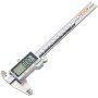 Calibre digital VEVOR con pantalla lcd que muestra 0,00 mm y cuerpo de acero inoxidable.