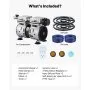 VEVOR Kit de Bomba de Aireación para Estanques de Hasta 3 Arcos Bomba de Aire de 590 W Manguera de 30,5 m Placa Difusora, Oxigenador de Agua, Kit de Aireación para Circulación de Oxígeno en Estanque