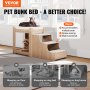 VEVOR Litera para Mascotas con Escaleras para Perros/Gatos 1200x500x650mm Beige