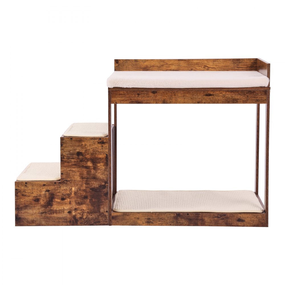 VEVOR Litera para Perros y Gatos con Escaleras 1111x508x722 mm Plataforma de Asiento de Múltiples Escalones para Perros Uso en Interiores, Dormitorio en Casa, Cerca de Ventana, Marrón Oscuro