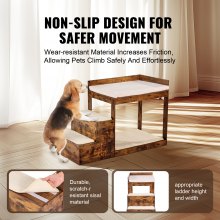 VEVOR Litera para Mascotas con Escaleras para Perros Gatos 1111x508x722mm Marrón