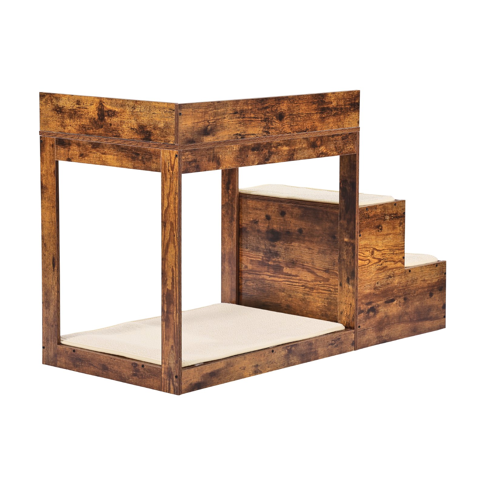 VEVOR Litera para Perros y Gatos con Escaleras 1111x508x722 mm Plataforma de Asiento de Múltiples Escalones para Perros Uso en Interiores, Dormitorio en Casa, Cerca de Ventana, Marrón Oscuro