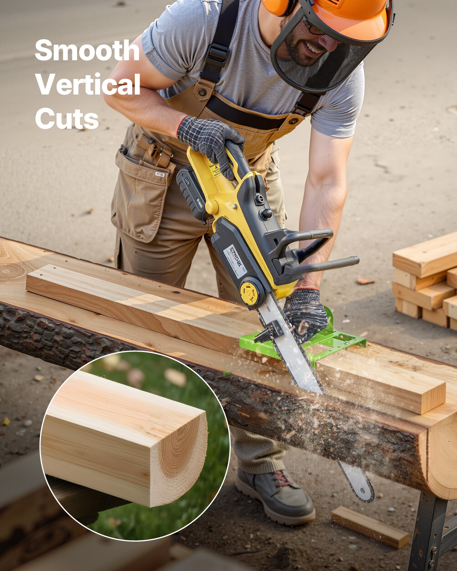 VEVOR Guía para Motosierra, Ancho Ajustable de 5 a 15 cm, Guía Vertical para Madera, Aserradero Móvil de Hierro Fundido, para Trabajadores de la Construcción y la Carpintería, 240 x 205 x 76 mm