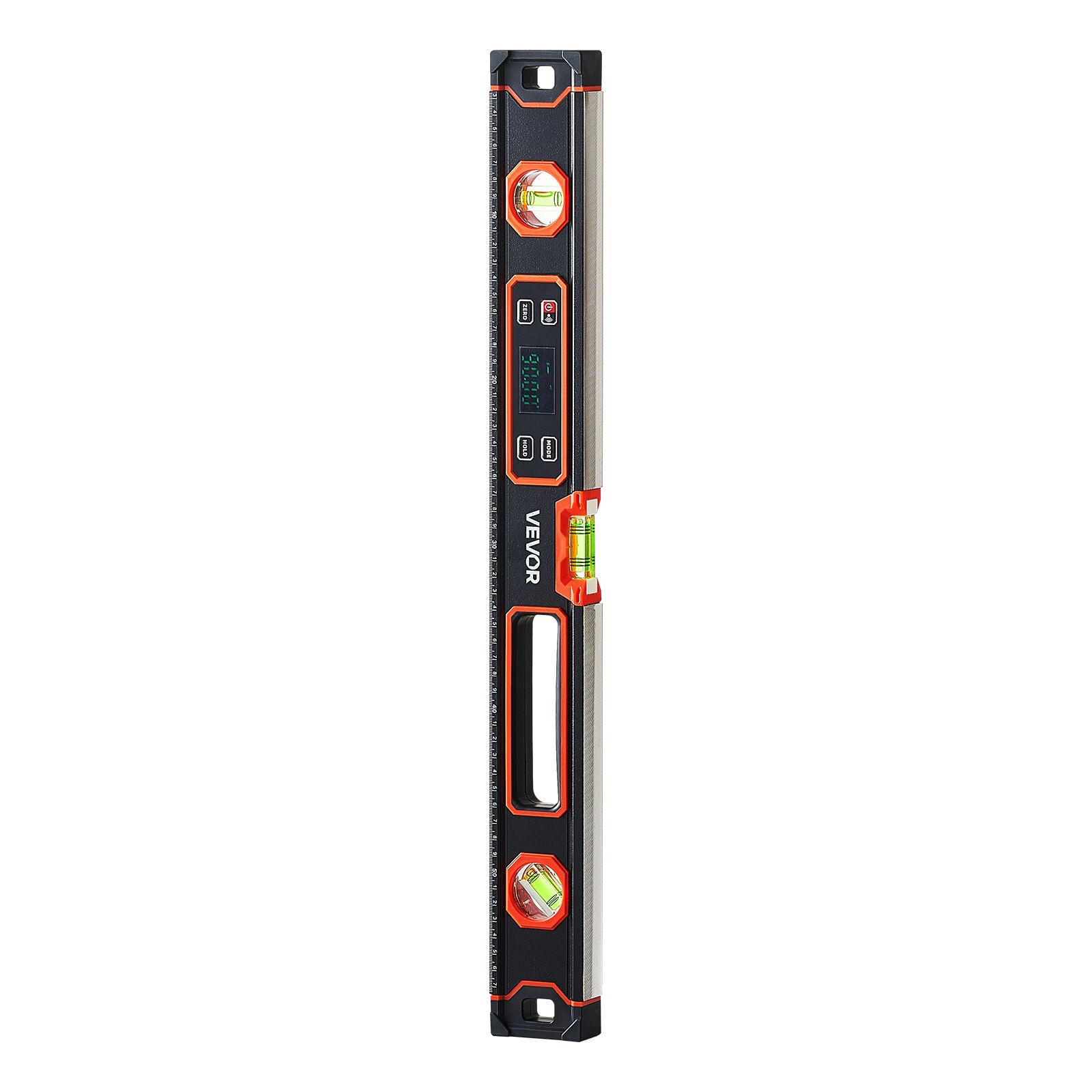 VEVOR Nivel Digital de Aluminio 600 mm, Nivel Electrónico Magnético con Burbujas de 0°/45°/90°, Pantalla LED Retroiluminada, 4 Unidades de Medida, Bolsa para Construcción Bricolaje Hogar Carpintería