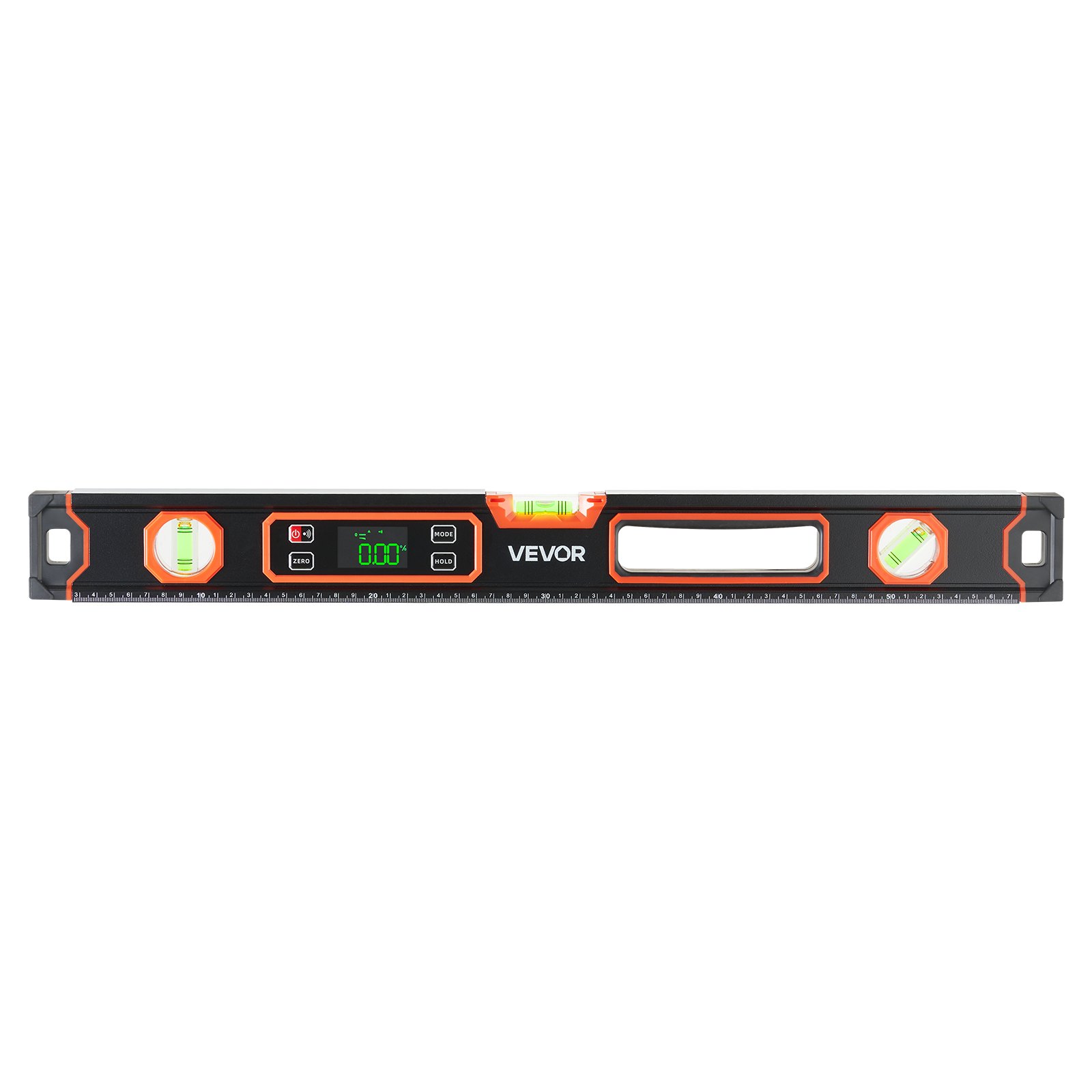 VEVOR Nivel Digital de Aluminio 600 mm, Nivel Electrónico Magnético con Burbujas de 0°/45°/90°, Pantalla LED Retroiluminada, 4 Unidades de Medida, Bolsa para Construcción Bricolaje Hogar Carpintería