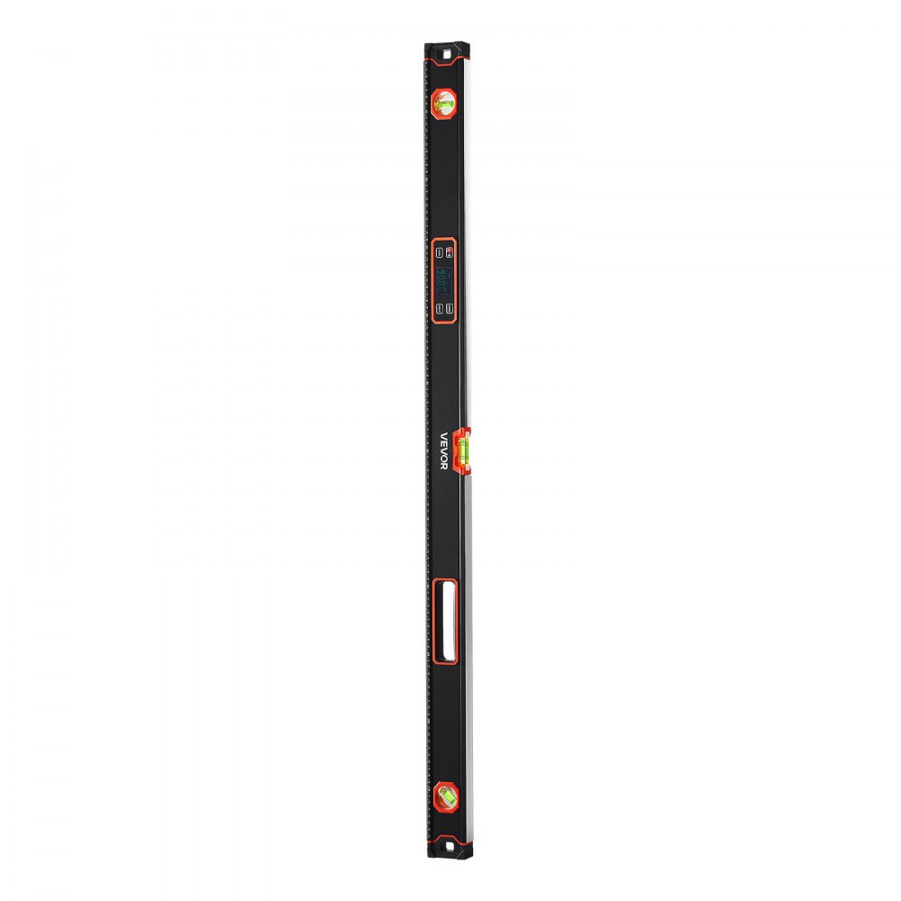 VEVOR Nivel Digital de Aluminio 1200 mm, Nivel Electrónico Magnético con Burbujas de 0°/45°/90°, Pantalla LED Retroiluminada, 4 Unidades de Medida, Bolsa para Construcción Carpintería Bricolaje Hogar