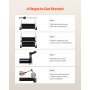 VEVOR Carrito Multiusos, Carga de 150 kg, Carrito Multiusos de Plástico 1060 x 490 x 980 mm de 3 Niveles con Ruedas Giratorias de 360° (2 con Frenos),  para Almacén, Restaurante, Cocina, Negro