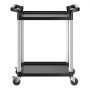 VEVOR Carrito Multiusos, Carga de 136 kg, Carrito Multiusos de Plástico 800 x 410 x 945 mm de 2 Niveles con Ruedas Giratorias de 360° (2 con Frenos),  para Almacén, Restaurante, Cocina, Negro