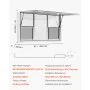 VEVOR Concession Window 152x92 cm, Aluminum Alloy Service Window for Food Truck, Up to 85 Degrees Stand Serving Window with 6 Sliding Windows, Awning Door, and Drag Hook, for Concession Trailers
