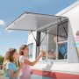 VEVOR Concession Window 152x92 cm, Aluminum Alloy Service Window for Food Truck, Up to 85 Degrees Stand Serving Window with 6 Sliding Windows, Awning Door, and Drag Hook, for Concession Trailers