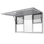 VEVOR Concession Window 152x92 cm, Aluminum Alloy Service Window for Food Truck, Up to 85 Degrees Stand Serving Window with 6 Sliding Windows, Awning Door, and Drag Hook, for Concession Trailers