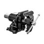 VEVOR Heavy Duty Bench Vise, 140 mm Jaw Width, Double Swivel Rotating Multi-Purpose Bench Vise, with 360° Locking Swivel Base & Head, 70 mm Throat Depth, 125 mm Jaw Opening, for Drilling, Pipe Cutting