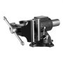 VEVOR Heavy Duty Bench Vise, 140 mm Jaw Width, Double Swivel Rotating Multi-Purpose Bench Vise, with 360° Locking Swivel Base & Head, 70 mm Throat Depth, 125 mm Jaw Opening, for Drilling, Pipe Cutting