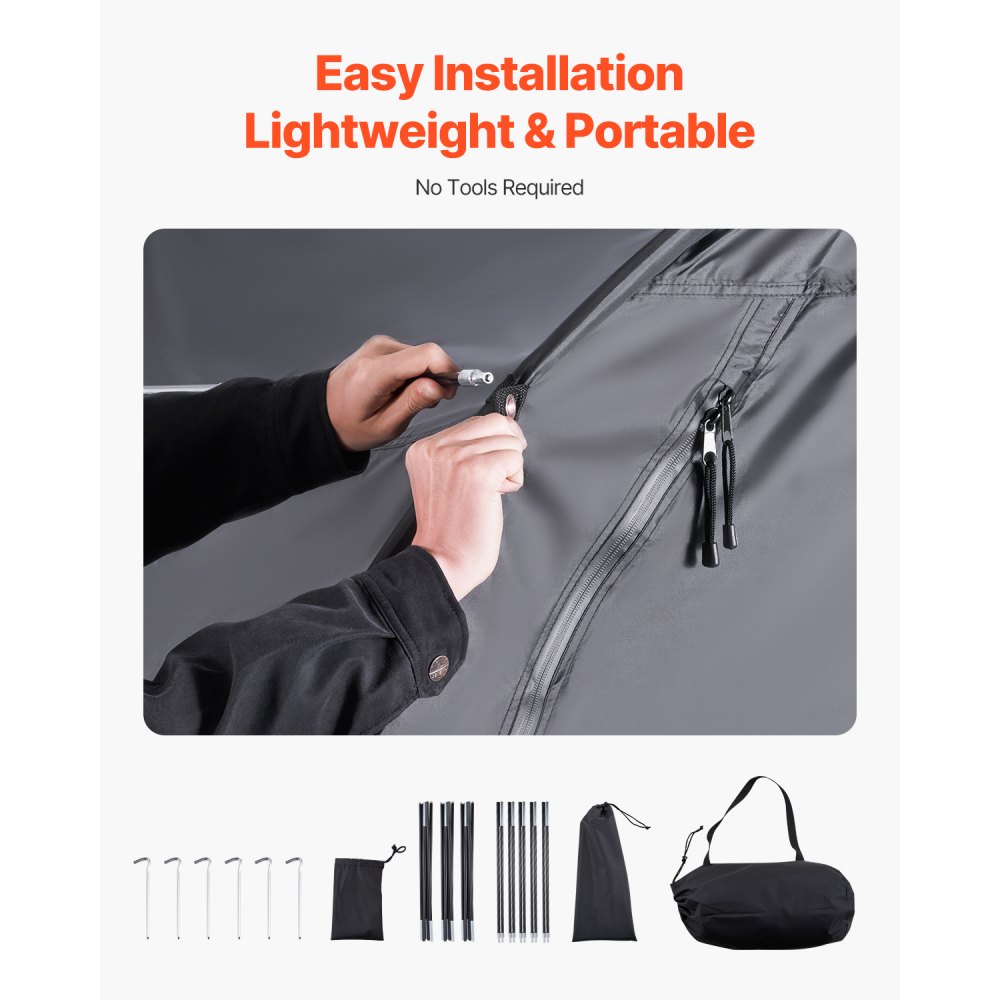 VEVOR bicycle tent, 5 bicycles, spacious bicycle garage with ventilated window, fan-shaped bicycle shed with high-strength fiberglass & double zippers, 1706x2133x2438mm