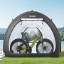 VEVOR Tienda de Campaña para Bicicletas, Tienda Impermeable en Forma de Abanico 1706x2133x2438mm con Ventana Ventilada, Fibra de Vidrio de Alta Resistencia y Cremalleras Dobles para 5+ Bicicletas