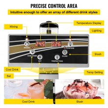 VEVOR Máquina para Hacer Granizados Comercial 15L 500W Máquina de Granizado de Hielo Comercial 16°F a 32°F Máquina para Granizada Slush Helado Control de Tanque Separado Pantalla de Luz Bajo Ruido
