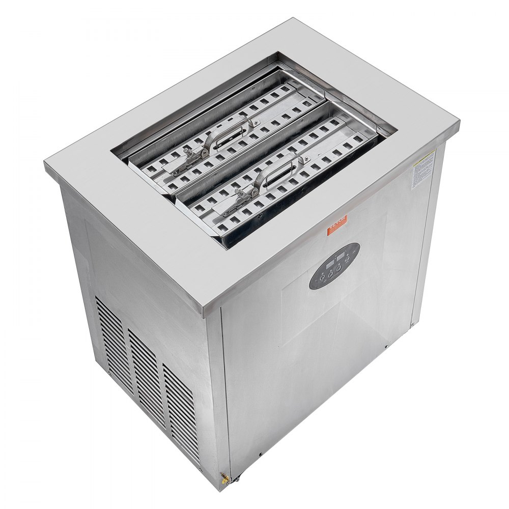 VEVOR Máquina para Hacer Paletas de Hielo Comerciales de Acero Inoxidable, Juego de 2 Moldes, 52 Piezas, Máquina de Paletas de Palitos de Hielo para Bares, Cafeterías, Tienda de Té con Leche