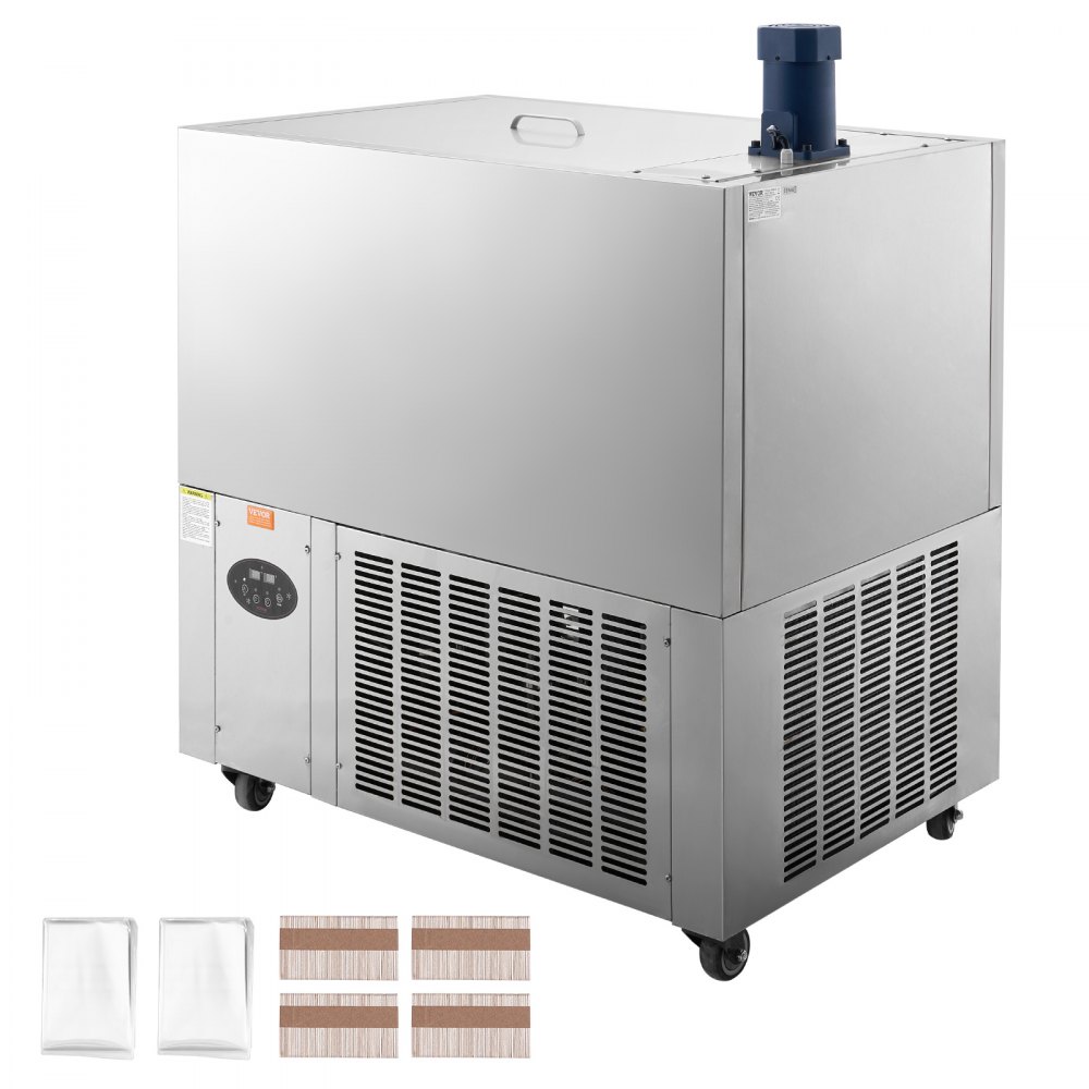 VEVOR Máquina para Hacer Paletas de Hielo Comerciales de Acero Inoxidable, Juego de 4 Moldes, 120 Piezas, Máquina de Paletas de Palitos de Hielo para Bares, Cafeterías, Tienda de Té con Leche