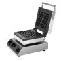 VEVOR 2 PCS Máquina para Hacer Gofres Comerciales Máquina para Hacer Gofres Rectangulares de Acero Inoxidable Antiadherente 2000 W con Control de Temperatura y Tiempo, Asa, para Restaurantes