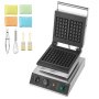 VEVOR 2 PCS Máquina para Hacer Gofres Comerciales Máquina para Hacer Gofres Rectangulares de Acero Inoxidable Antiadherente 2000 W con Control de Temperatura y Tiempo, Asa, para Restaurantes