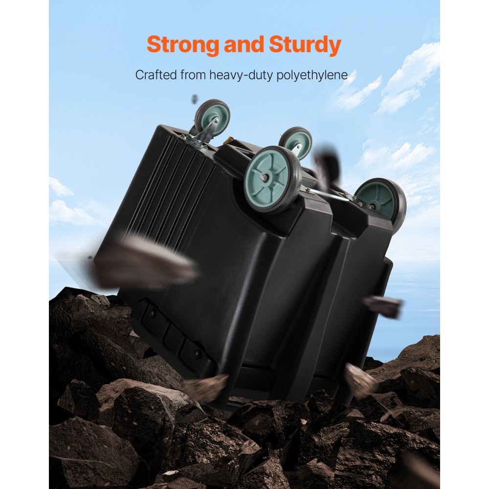 VEVOR Commercial Portable Ice Container, 56.7 kg Load Capacity (80 x 58 x 74 cm), Stainless Steel Ice Box with 4 Wheels and Sliding Lid, Refrigerated Cart for Bar, Restaurant, Kitchen